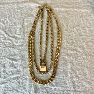 Kate Spade Saturday Chain Padlock Necklace, Gold Plated
